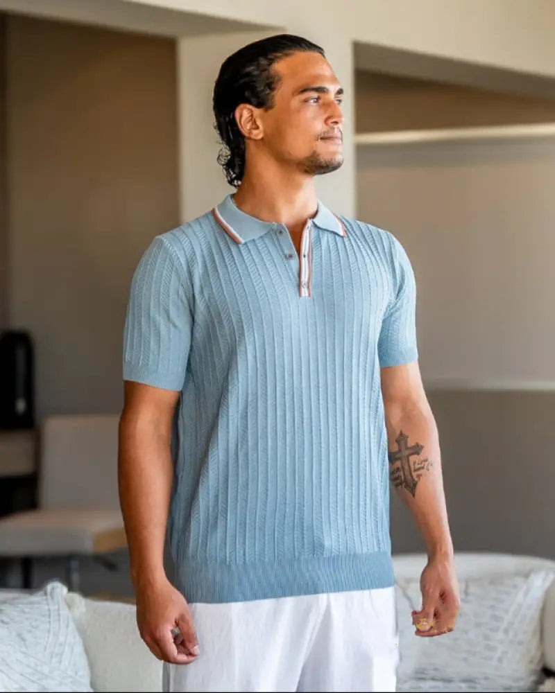 Camisa polo herringbone elite preta masculina AlphaCode tamanho EG