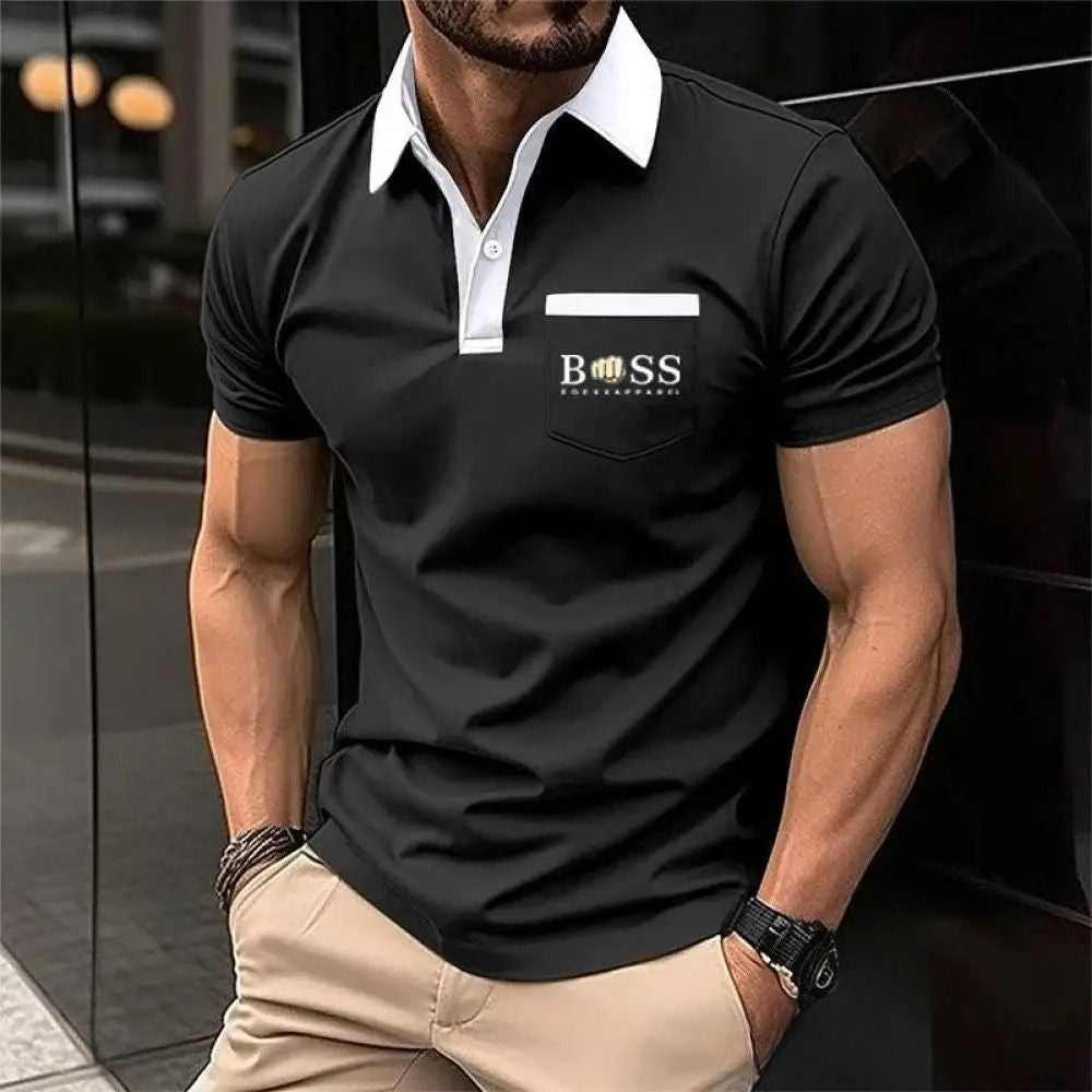Camiseta polo masculina AlphaCode Boss Navarro, cor 25, tamanho GG.