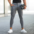Calca Social Alpha Stylish Skinny Cinza - AlphaCode