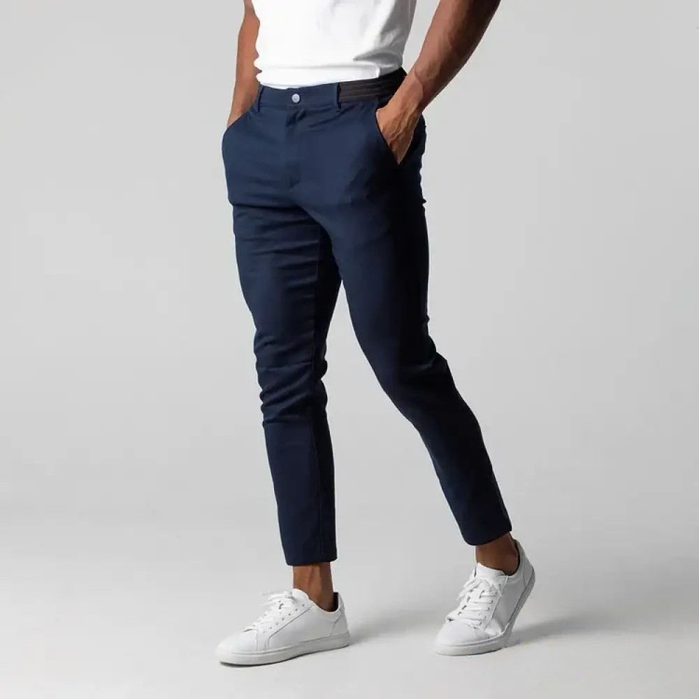 Calca Social Alpha Stylish Slim Cinza - AlphaCode