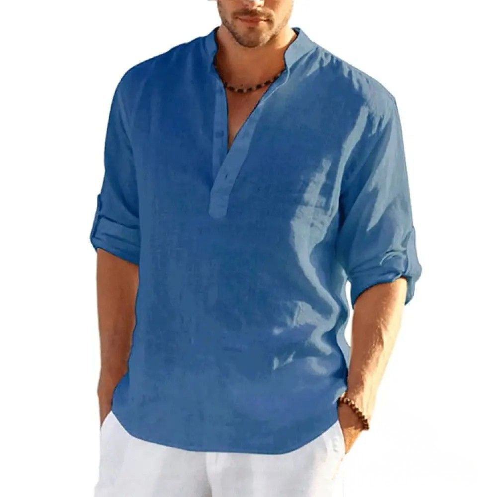 Camisa Alpha De Biggan Azul - AlphaCode