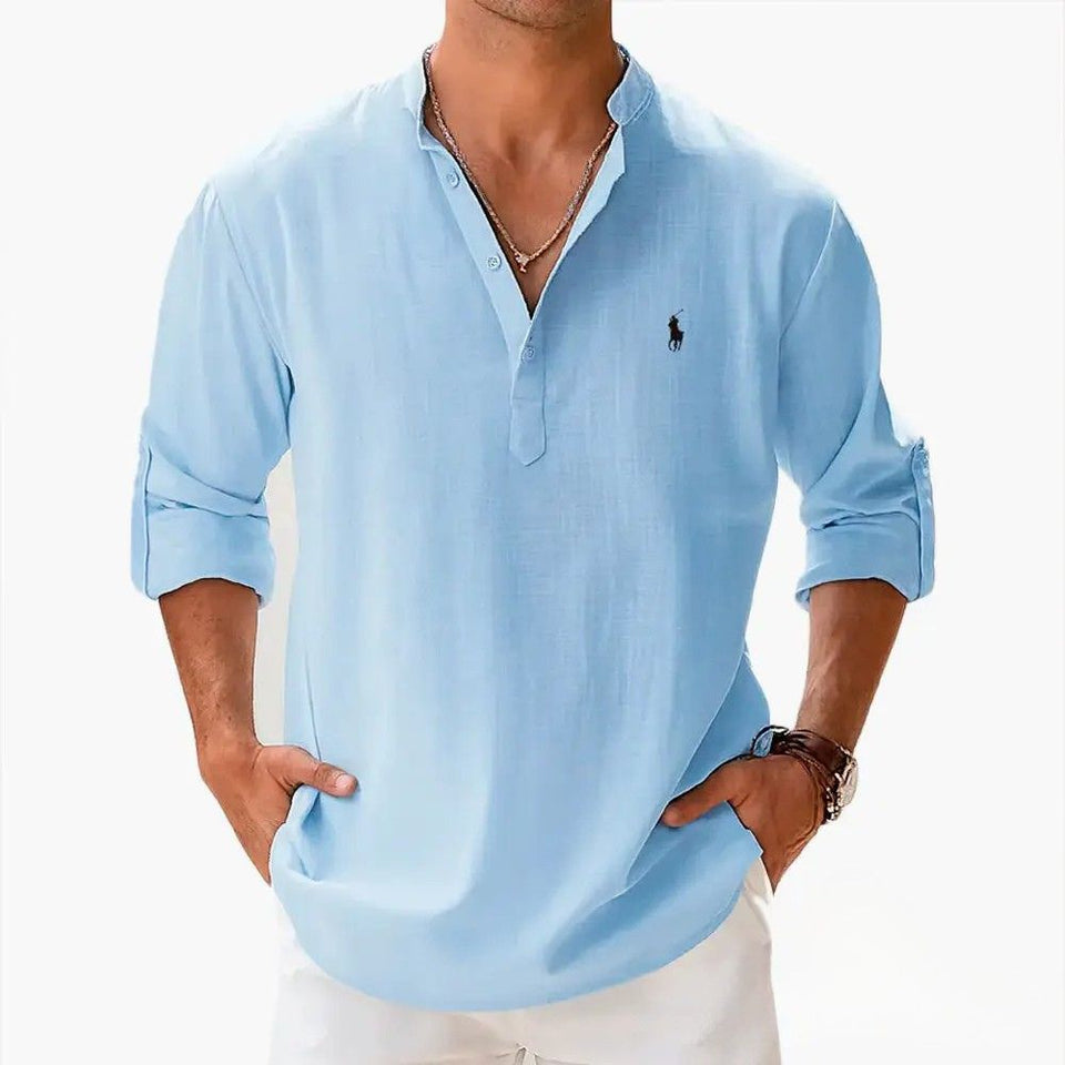 Camisa Alpha Linen Classic Azul - AlphaCode
