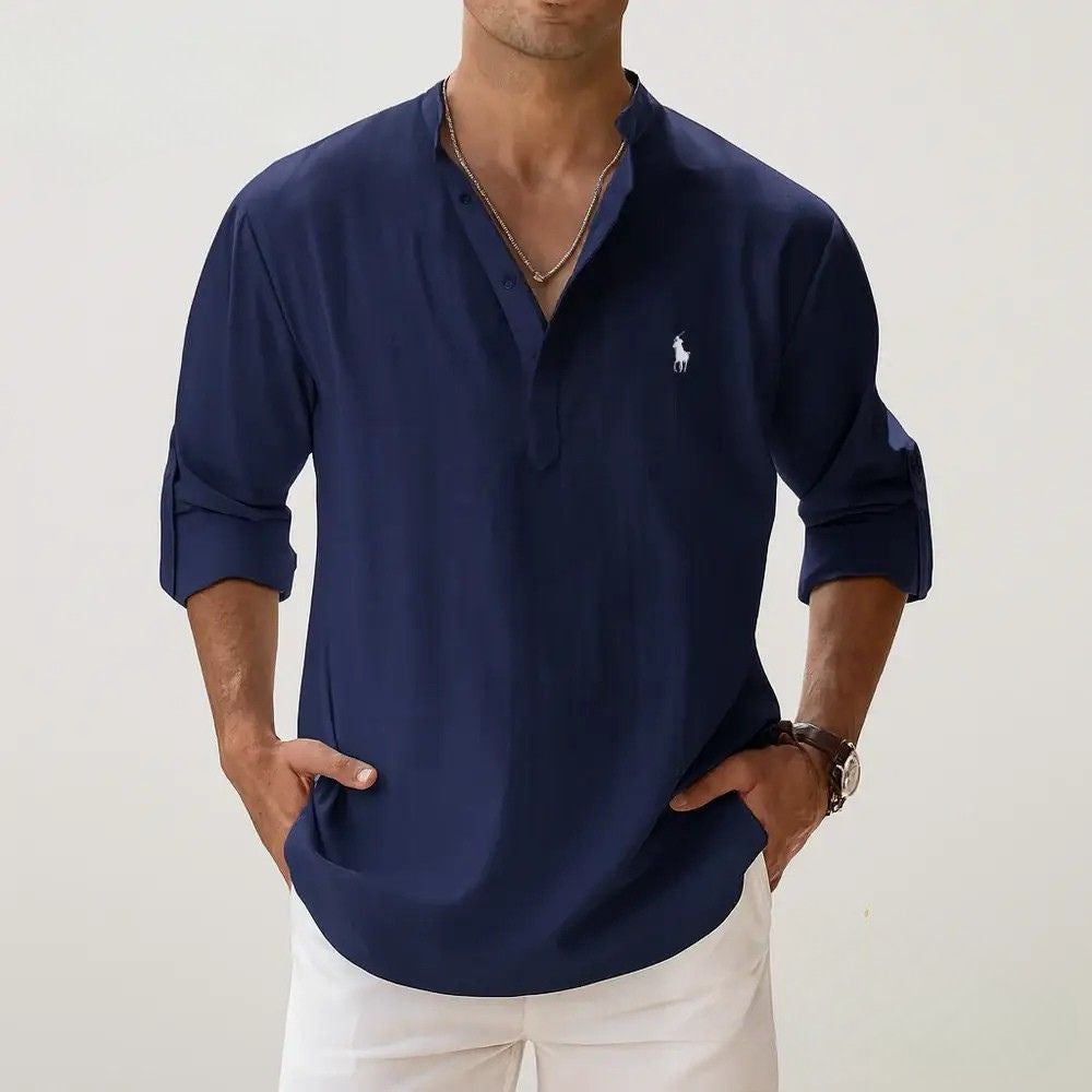 Camisa Alpha Linen Classic Azul - AlphaCode