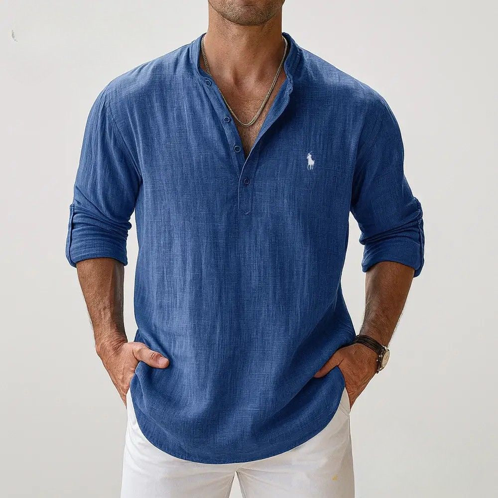 Camisa Alpha Linen Classic Azul - AlphaCode