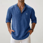 Camisa Alpha Linen Classic Azul - AlphaCode