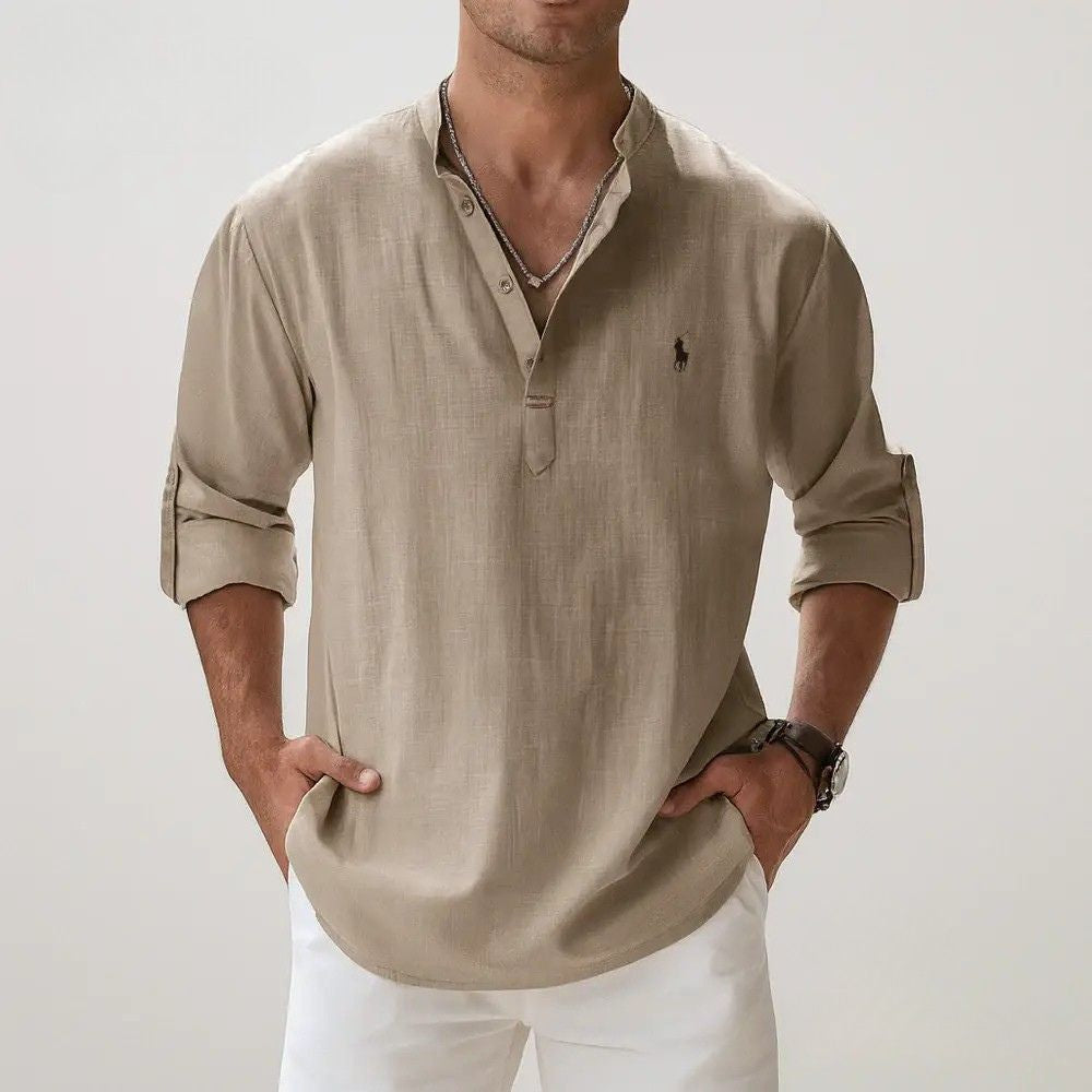Camisa Alpha Linen Classic Azul - AlphaCode