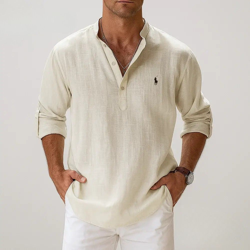 Camisa Alpha Linen Classic Azul - AlphaCode