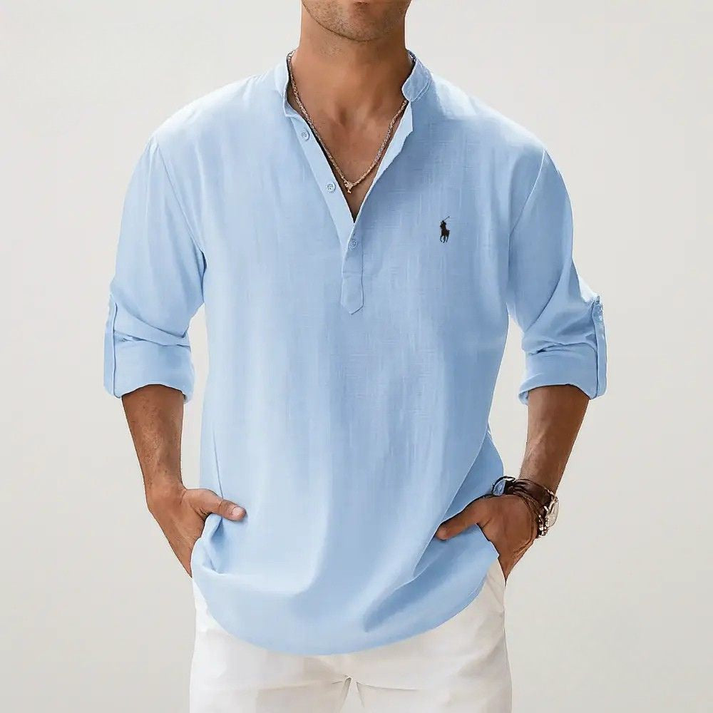 Camisa Alpha Linen Classic Azul - AlphaCode