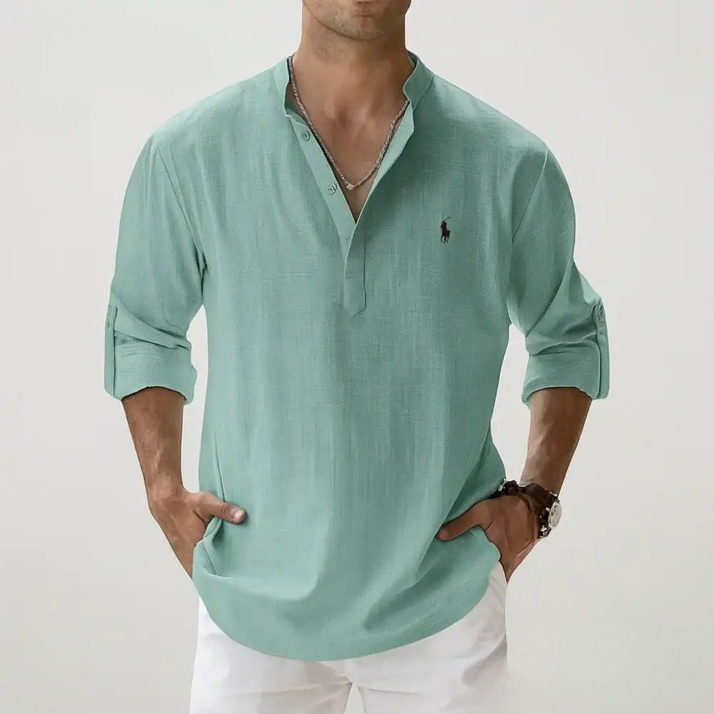 Camisa Alpha Linen Classic Azul - AlphaCode