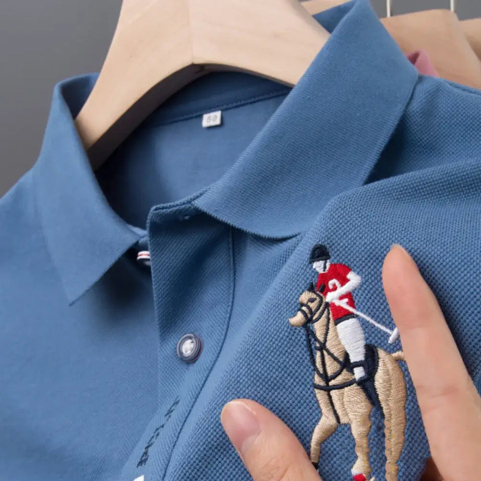 Camisa Alpha Polo Masculina Azul - AlphaCode