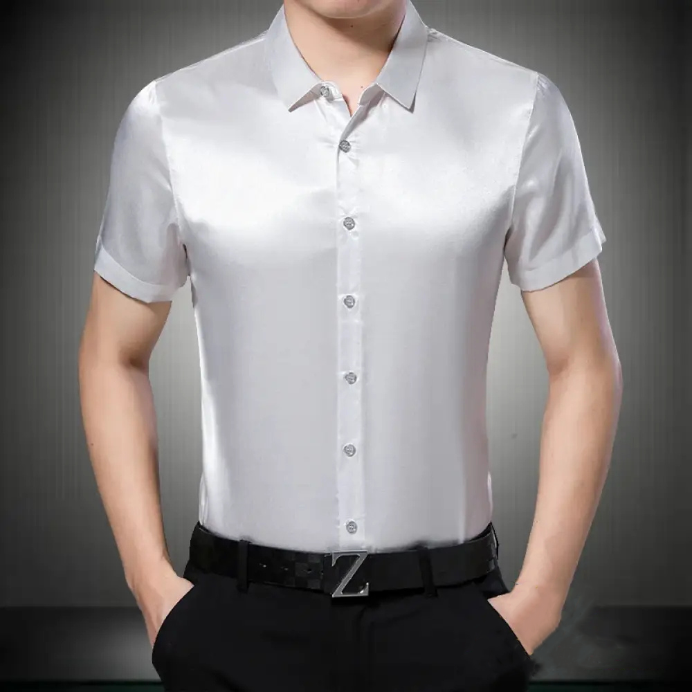Camisa Alpha Silk Satin Preto - AlphaCode