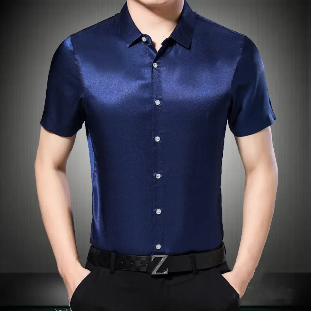 Camisa Alpha Silk Satin Preto - AlphaCode