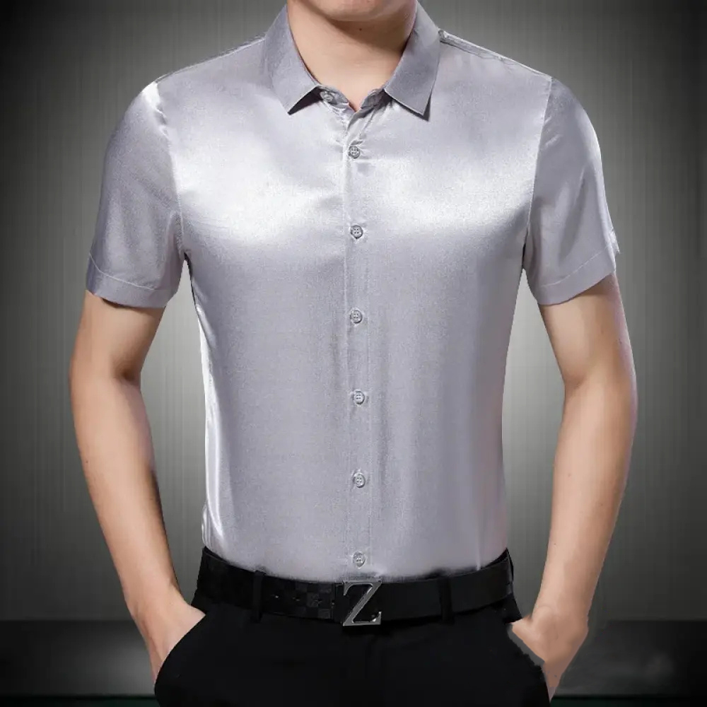 Camisa Alpha Silk Satin Preto - AlphaCode