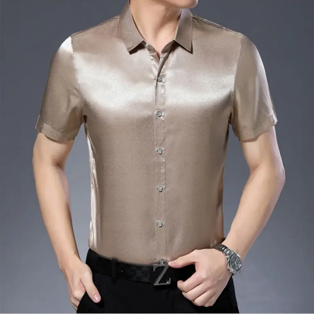 Camisa Alpha Silk Satin Preto - AlphaCode