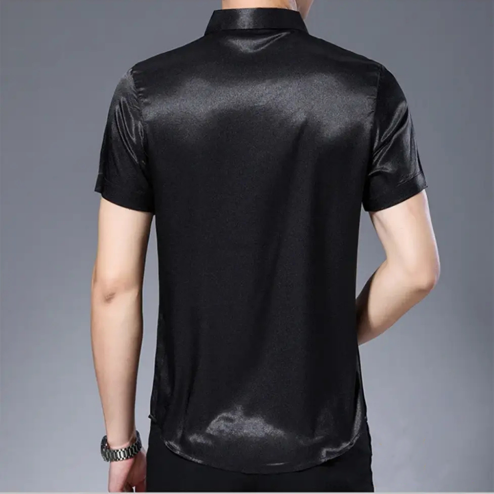 Camisa Alpha Silk Satin Preto - AlphaCode
