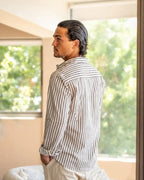 Camisa Alpha Striped Class Marrom - AlphaCode