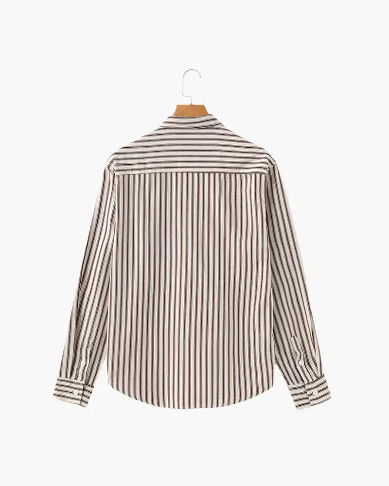 Camisa Alpha Striped Class Marrom - AlphaCode