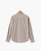 Camisa Alpha Striped Class Marrom - AlphaCode
