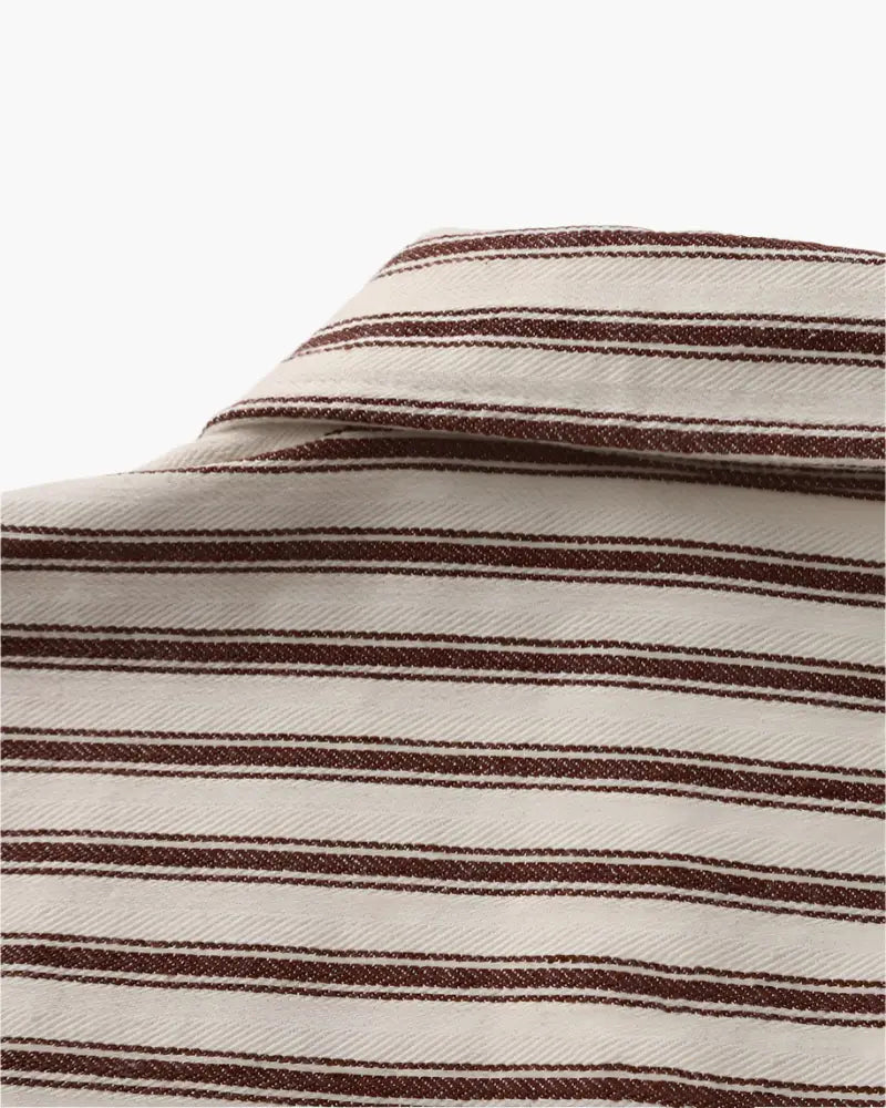 Camisa Alpha Striped Class Marrom - AlphaCode