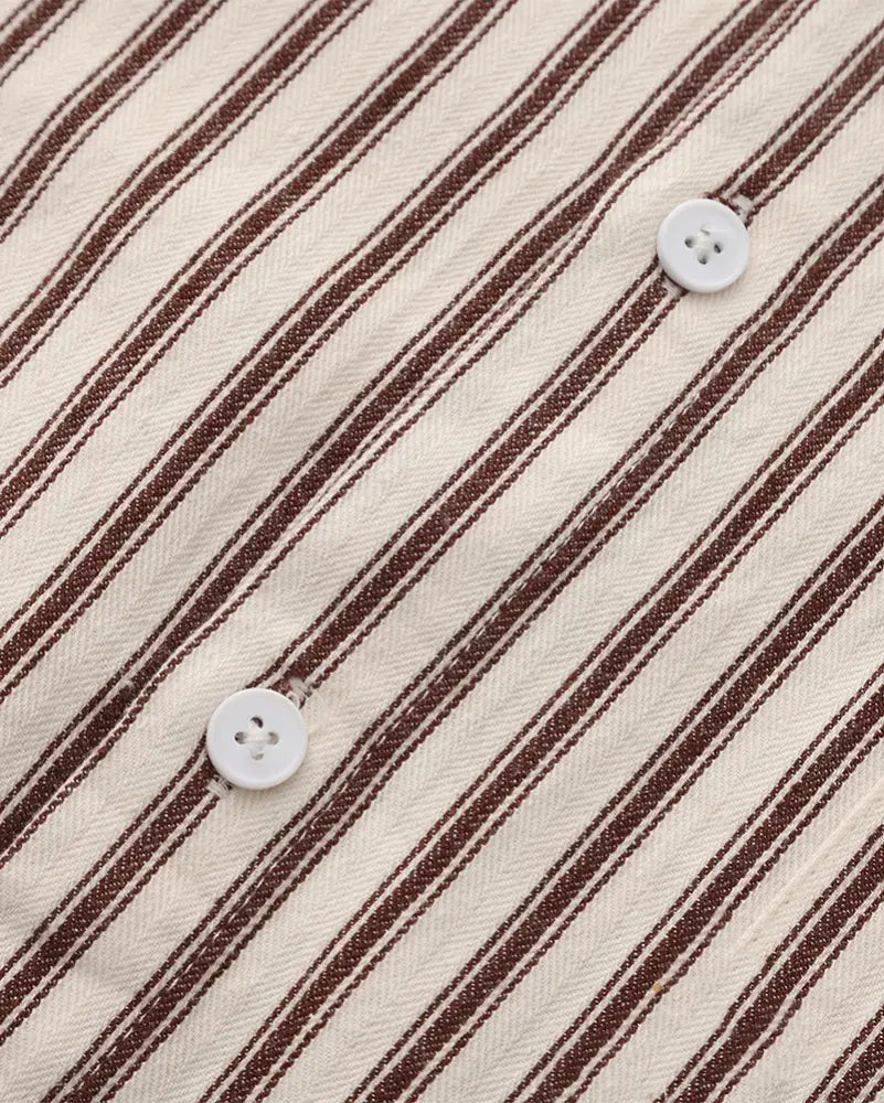 Camisa Alpha Striped Class Marrom - AlphaCode
