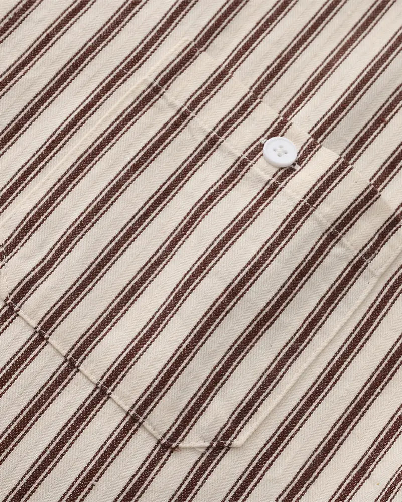 Camisa Alpha Striped Class Marrom - AlphaCode