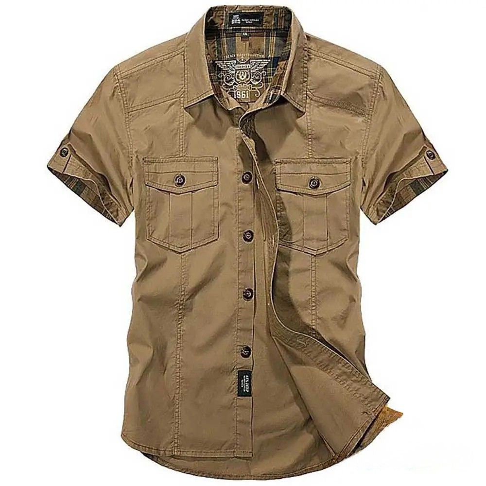 Camisa Casual Militar Baggy Azul - AlphaCode