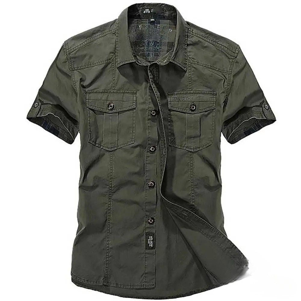 Camisa Casual Militar Baggy Verde - AlphaCode