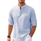 Camisa De Linho Alpha Beach Club Caqui - AlphaCode