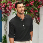 Camisa De Linho Alpha Beach Club Caqui - AlphaCode