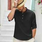 Camisa De Linho Alpha Beach Club Caqui - AlphaCode