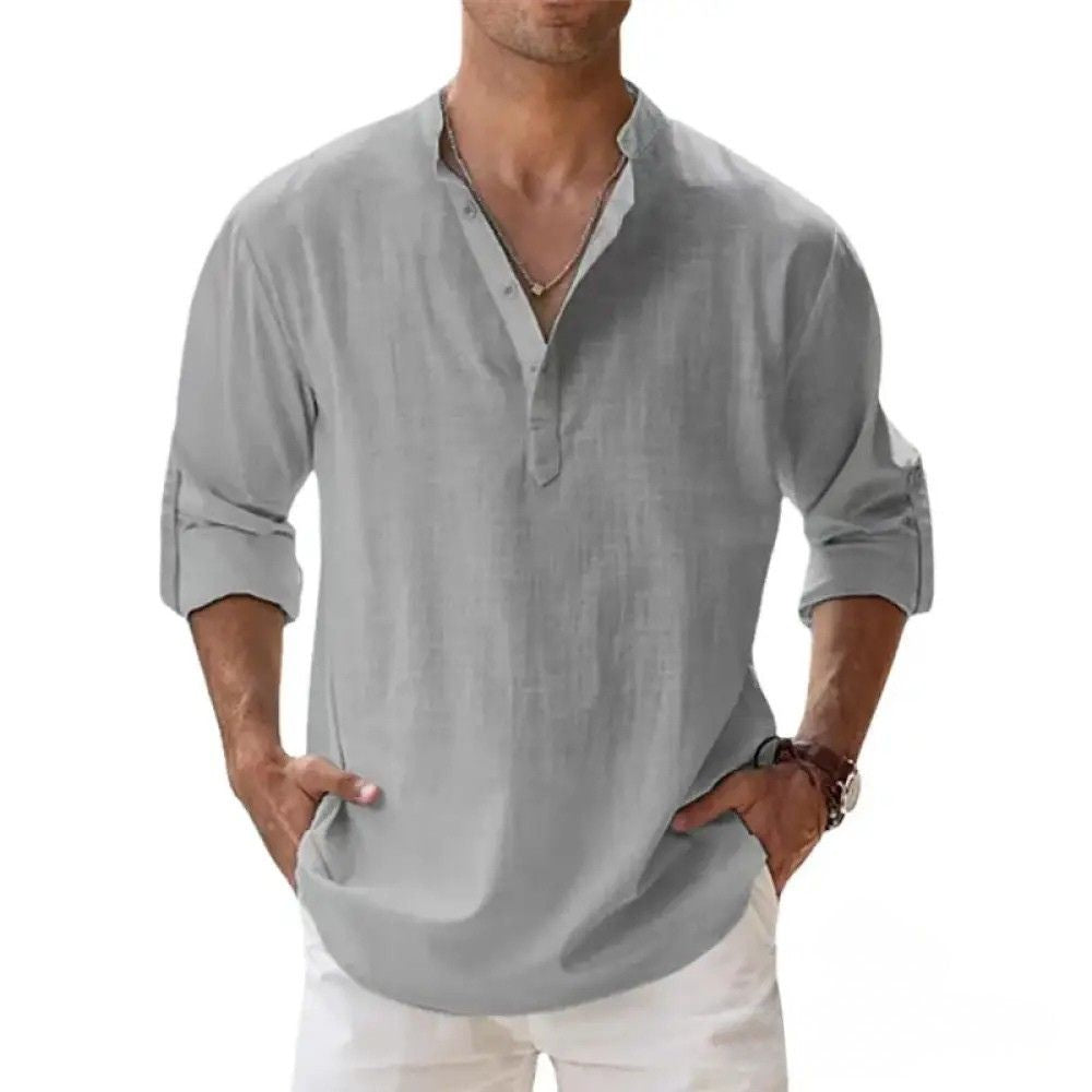Camisa De Linho Alpha Breezy Azul - AlphaCode