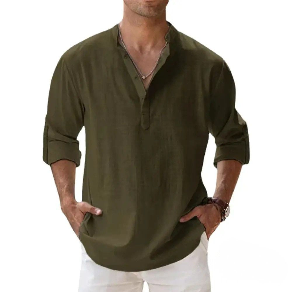 Camisa De Linho Alpha Breezy Azul - AlphaCode