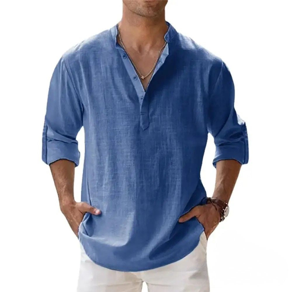 Camisa De Linho Alpha Breezy Azul - AlphaCode