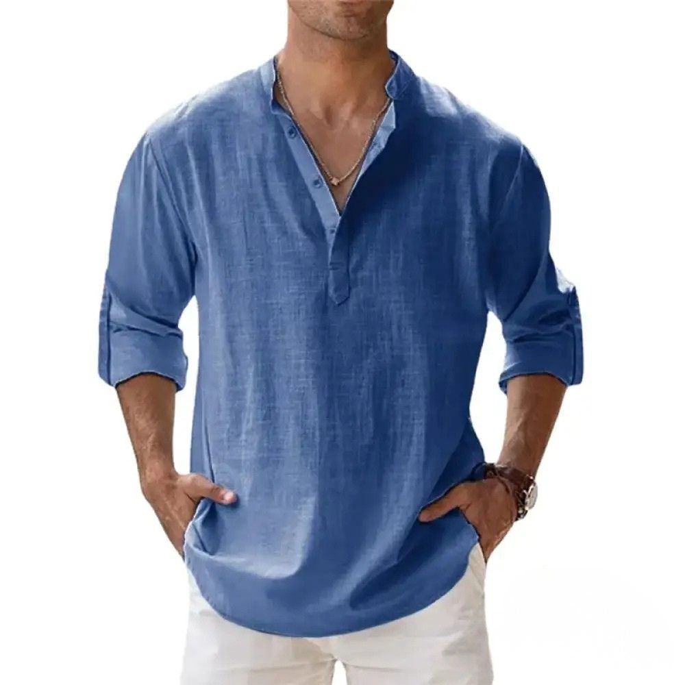 Camisa De Linho Alpha Breezy Azul - AlphaCode