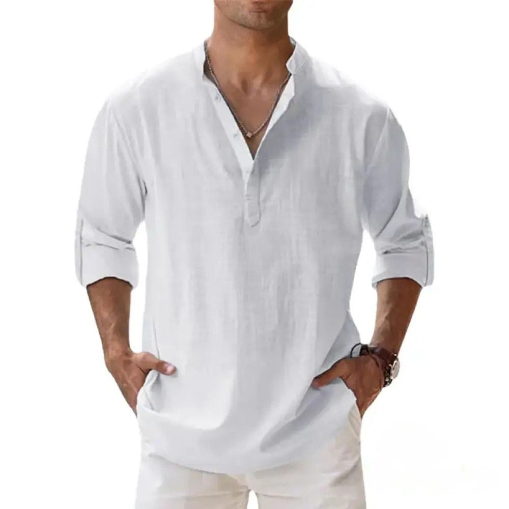 Camisa De Linho Alpha Breezy Branco - AlphaCode