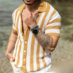Camisa De Malha Respiravel Alpha Beach Lapel Preto - AlphaCode