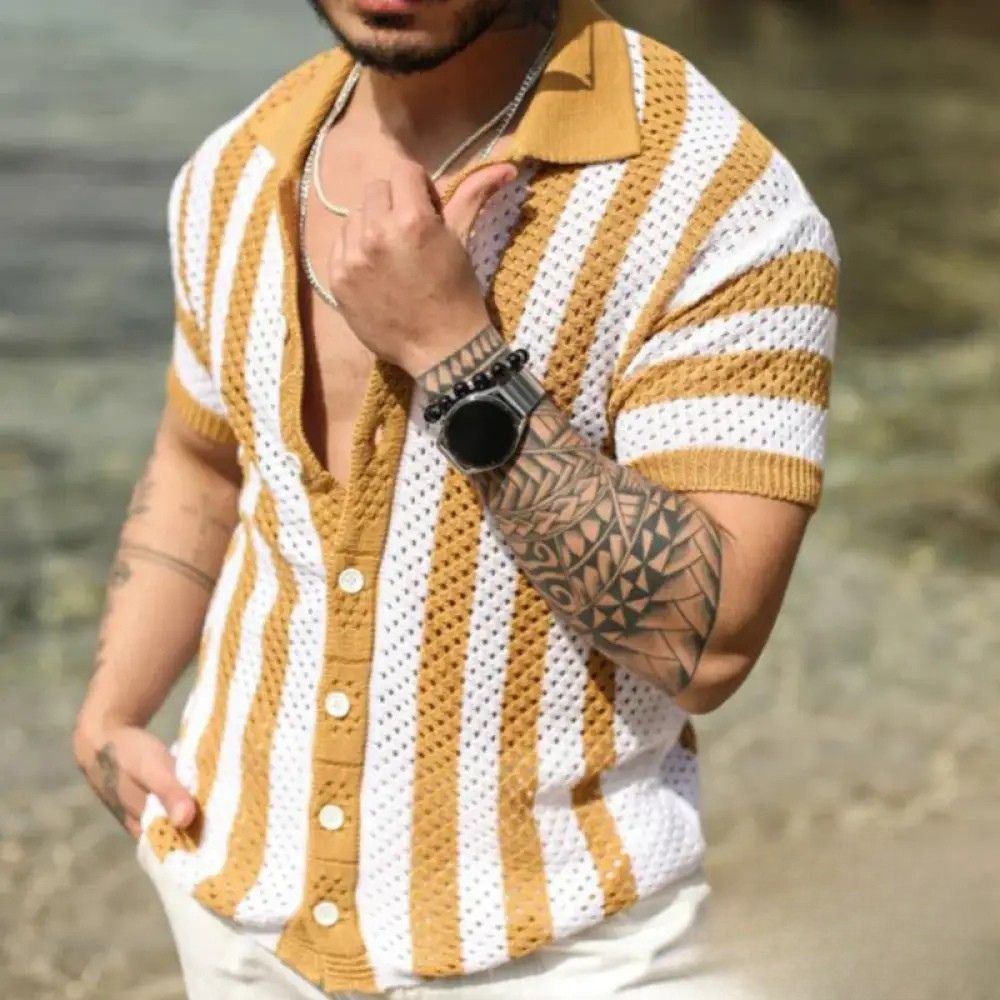 Camisa De Malha Respiravel Alpha Beach Lapel Preto - AlphaCode