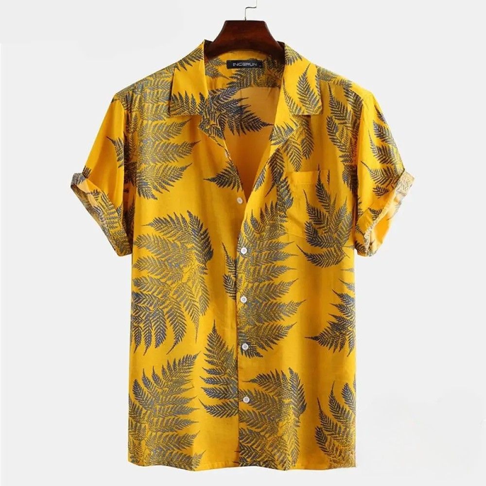 Camisa Estampa Tropical Preto - AlphaCode