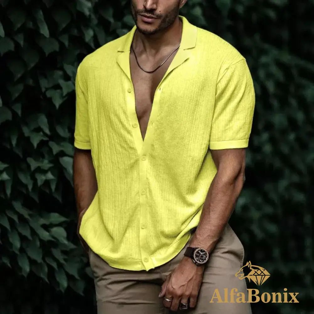 Camisa Filipo Casual Masculina Cinza - AlphaCode