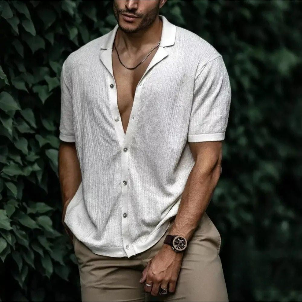 Camisa Filipo Casual Masculina Cinza - AlphaCode