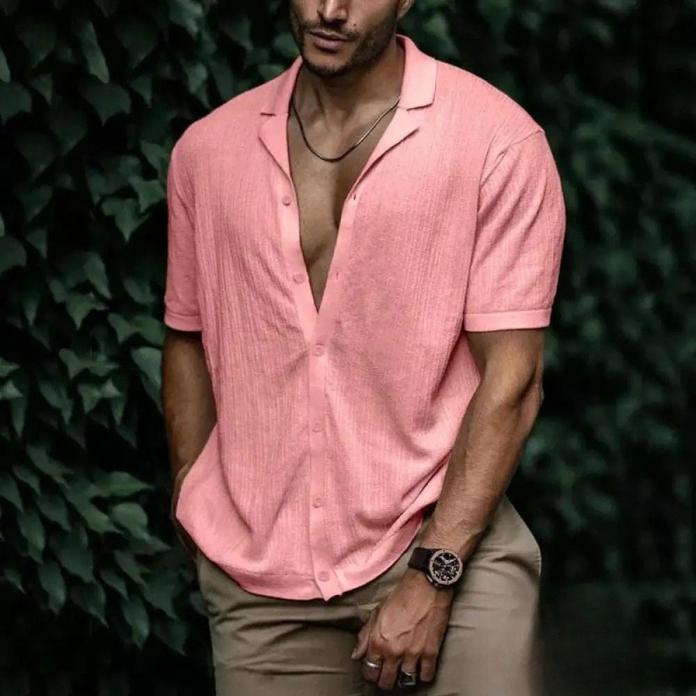Camisa Filipo Casual Masculina Cinza - AlphaCode