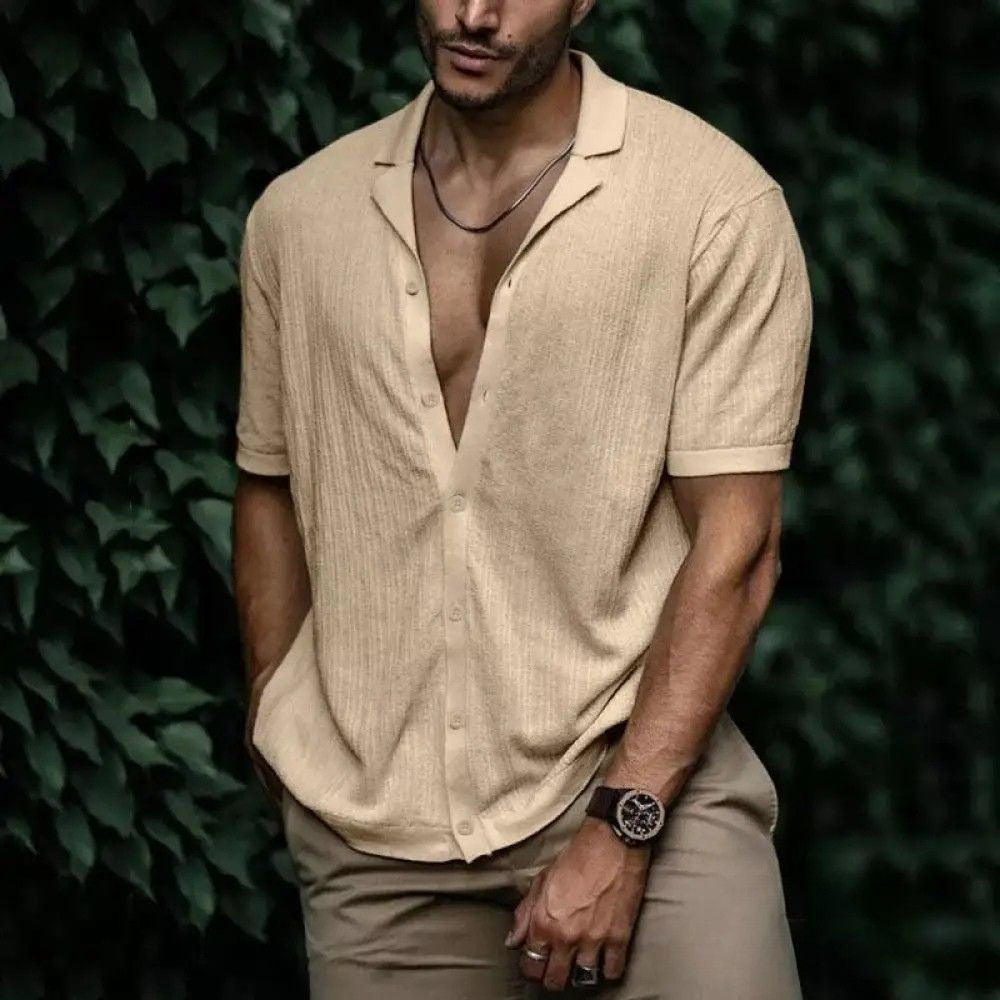Camisa Filipo Casual Masculina Cinza - AlphaCode
