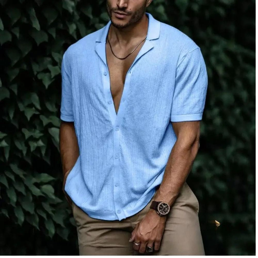 Camisa Filipo Casual Masculina Cinza - AlphaCode