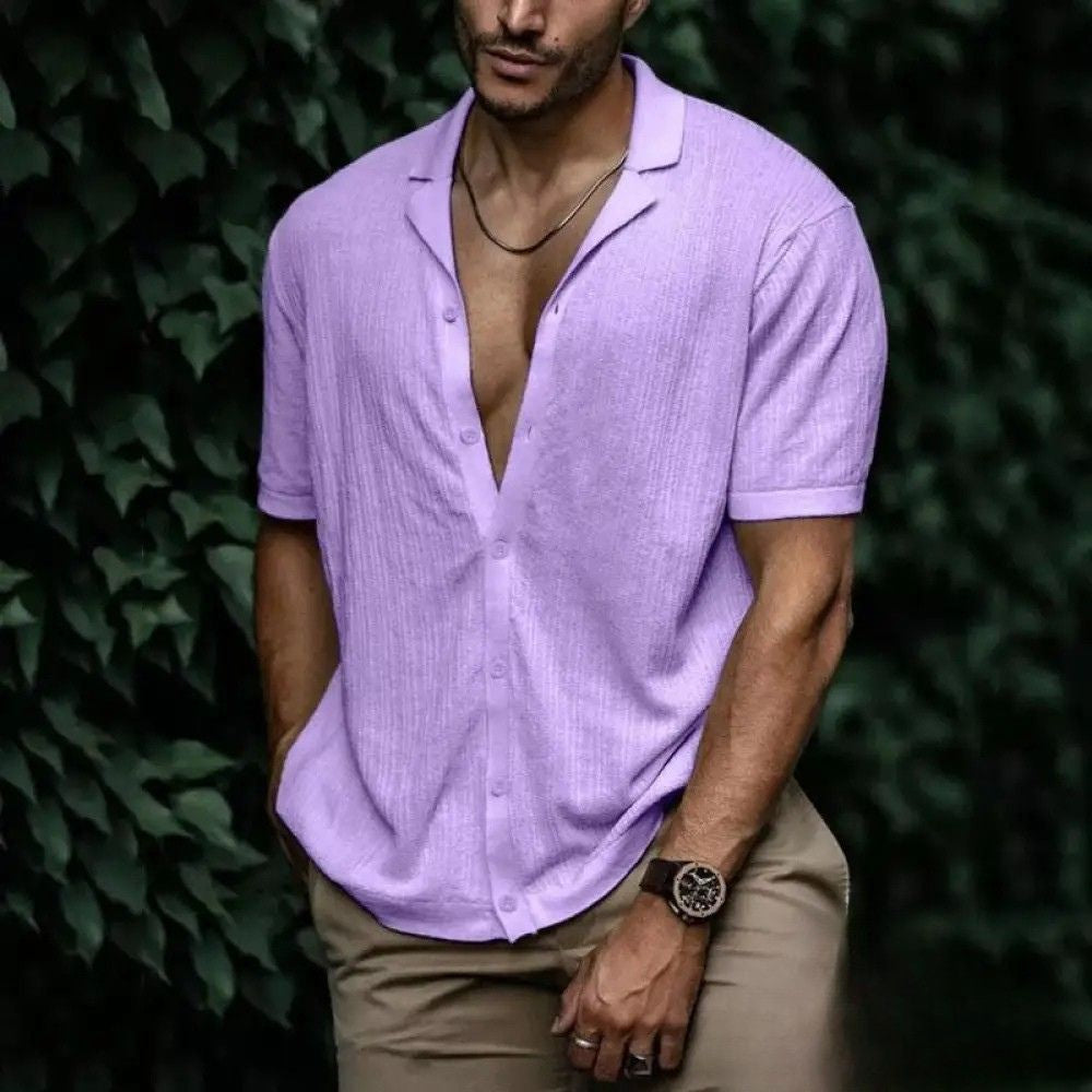 Camisa Filipo Casual Masculina Cinza - AlphaCode