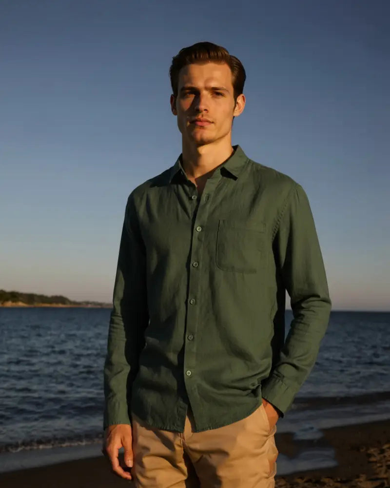 Camisa Linen Alpha Bege - AlphaCode