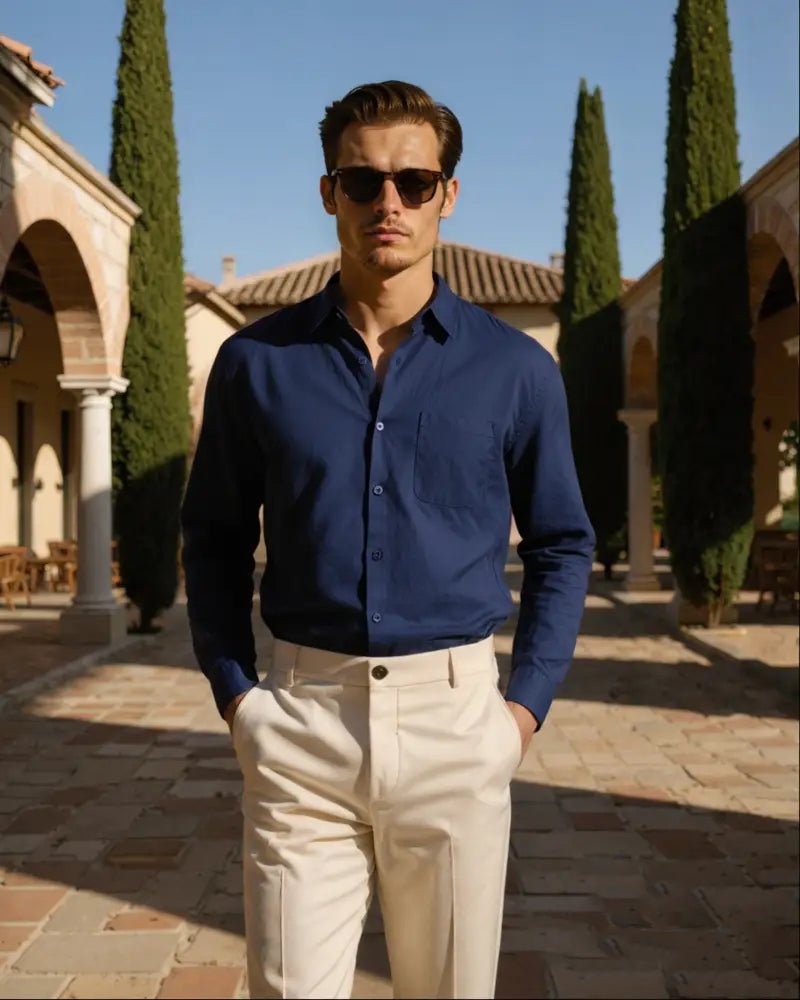 Camisa Linen Alpha Bege - AlphaCode