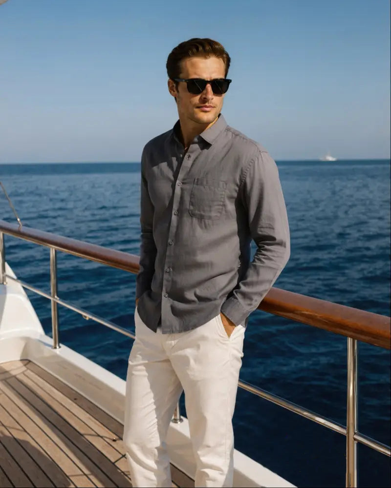 Camisa Linen Alpha Bege - AlphaCode