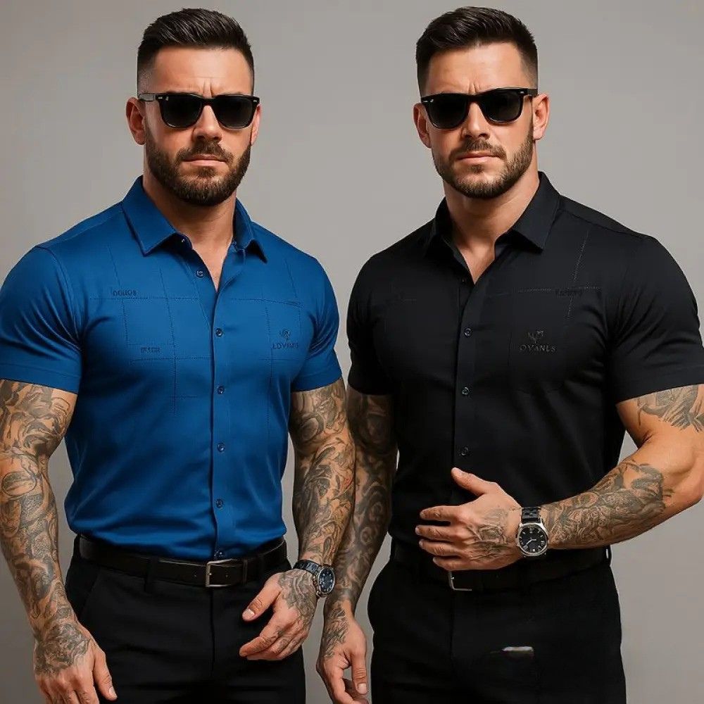 Camisa Masculina Alpha Loeveder Compre 1 Leve 2 Promocao Azul - AlphaCode