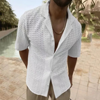 Camisa Masculina De Tricot Alpha Knitting Bege - AlphaCode