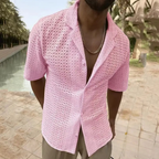 Camisa Masculina De Tricot Alpha Knitting Bege - AlphaCode